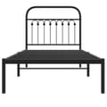 Miniatyrbilde 5 av 9: vidaXL Sengeramme i metall med hodegavl svart 90x200 cm