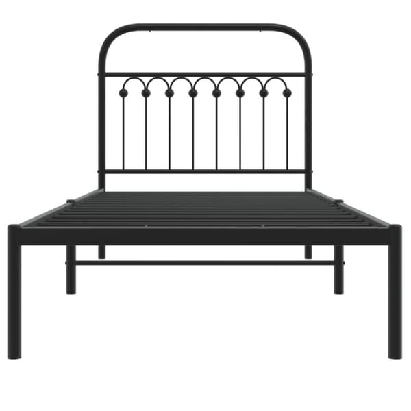 vidaXL Sengeramme i metall med hodegavl svart 90x200 cm