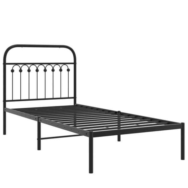 vidaXL Metallinen sängynrunko päädyllä musta 90x200 cm