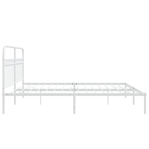 vidaXL sengeramme med sengegavl 193x203 cm metal hvid
