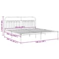 Miniatyrbillede 9 af 9: vidaXL sengeramme med sengegavl 193x203 cm metal hvid