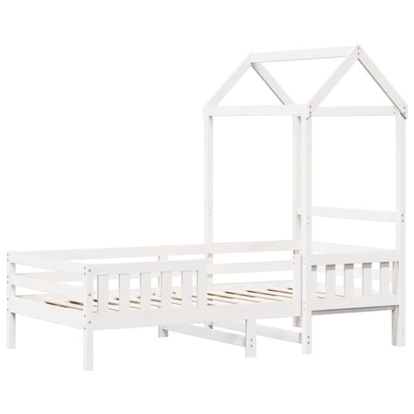 vidaXL husseng 100x200 cm massivt fyrretræ hvid