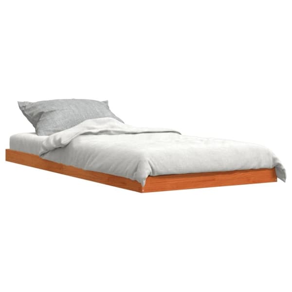 vidaXL sengeramme 100x200 cm massivt fyrretræ gyldenbrun