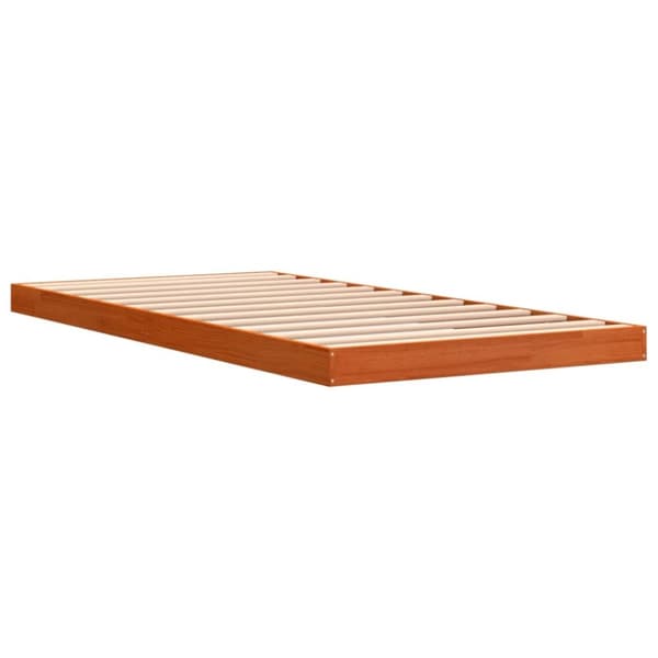 vidaXL sengeramme 100x200 cm massivt fyrretræ gyldenbrun