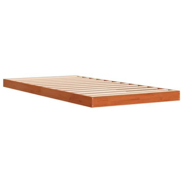vidaXL sengeramme 100x200 cm massivt fyrretræ gyldenbrun