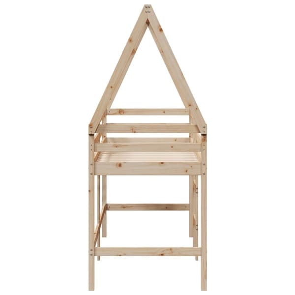 vidaXL Køyeseng med stige og tak 90x190 cm heltre furu