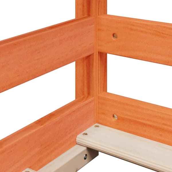 vidaXL Køyeseng med tak voksbrun 90x190 cm heltre furu