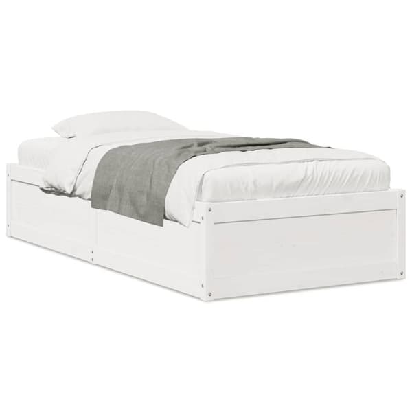 vidaXL Sängynrunko ilman patjaa päädyllä 75x190 cm täysi mänty