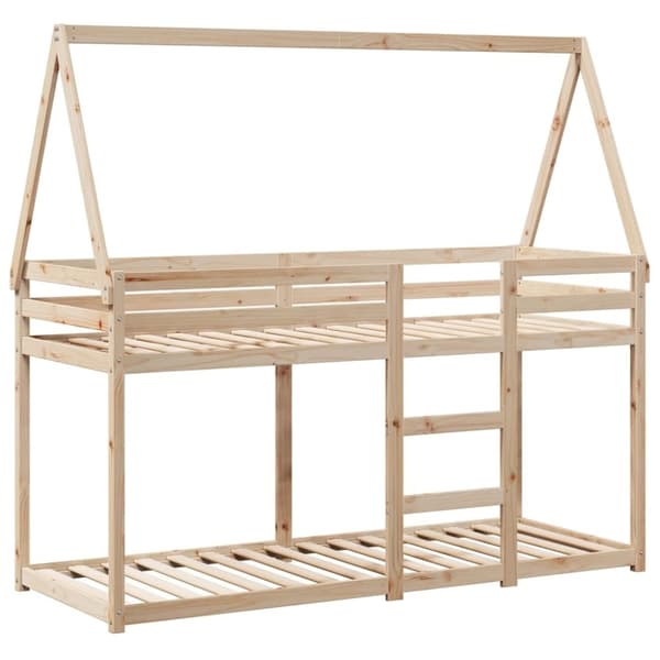 vidaXL køjeseng med tag 90x190 cm massivt fyrretræ hvid