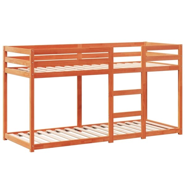 vidaXL Kerrossänky katolla vahanruskea 90x190 cm täysi mänty