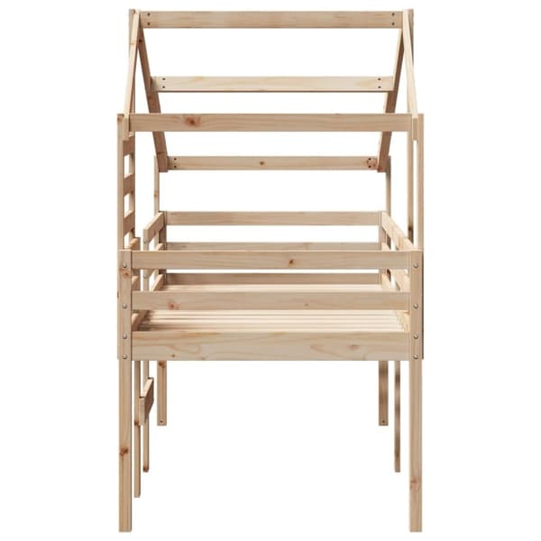 vidaXL Høyseng med tak 90x200 cm heltre furu