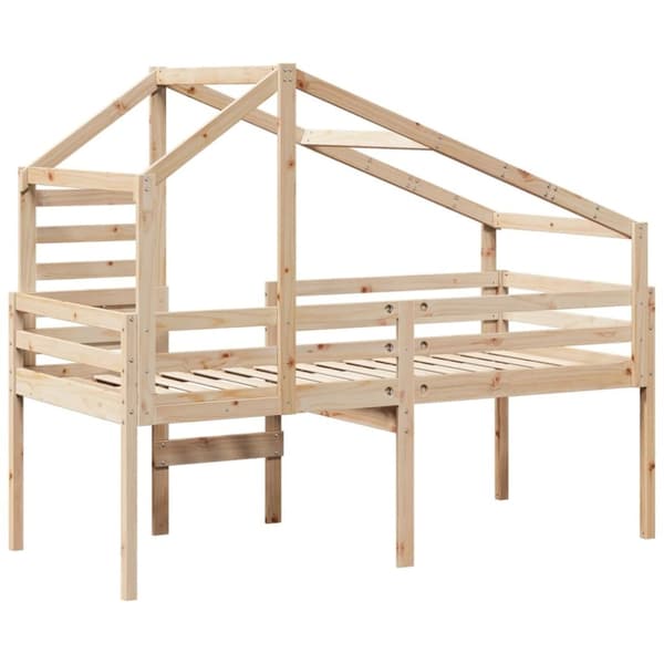 vidaXL Høyseng med tak 90x200 cm heltre furu