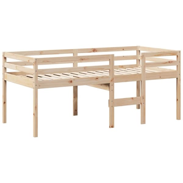 vidaXL Høyseng med tak 90x200 cm heltre furu