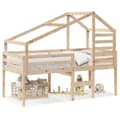 Miniatyrbilde 2 av 11: vidaXL Høyseng med tak 90x200 cm heltre furu