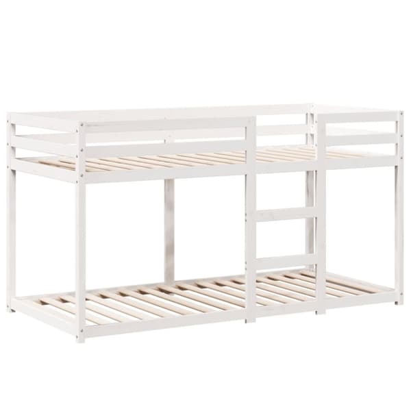 vidaXL Våningssäng med tak vit 75x190 cm massiv furu
