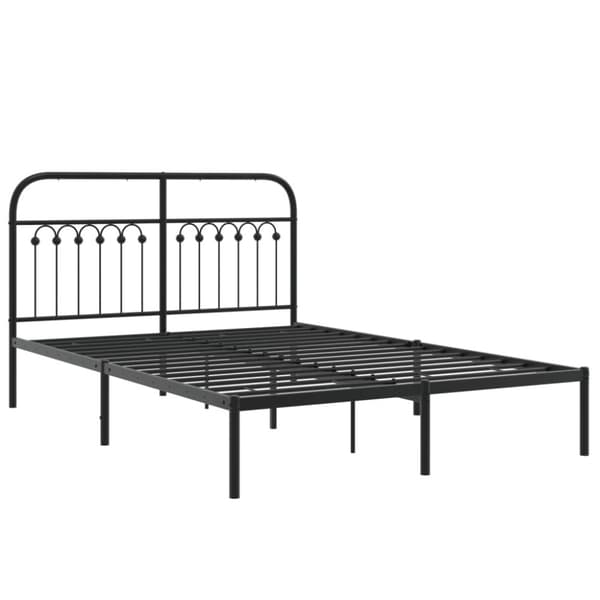 vidaXL Sengeramme i metall med sengegavl svart 140x200 cm