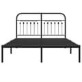 Miniatyrbilde 5 av 9: vidaXL Sengeramme i metall med sengegavl svart 140x200 cm
