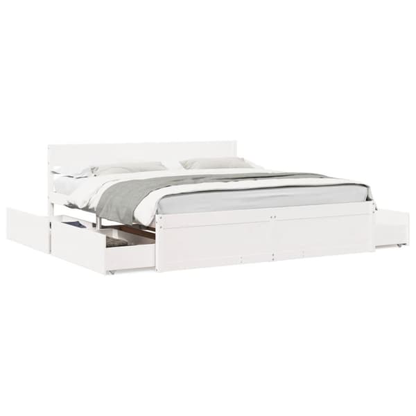 vidaXL Sengeramme uten madrass hvit 180x200 cm heltre furu