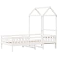 Miniatyrbilde 3 av 11: vidaXL Sengeramme med tak hvit 75x190 cm heltre furu