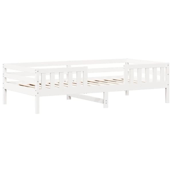 vidaXL Sengeramme med tak hvit 75x190 cm heltre furu