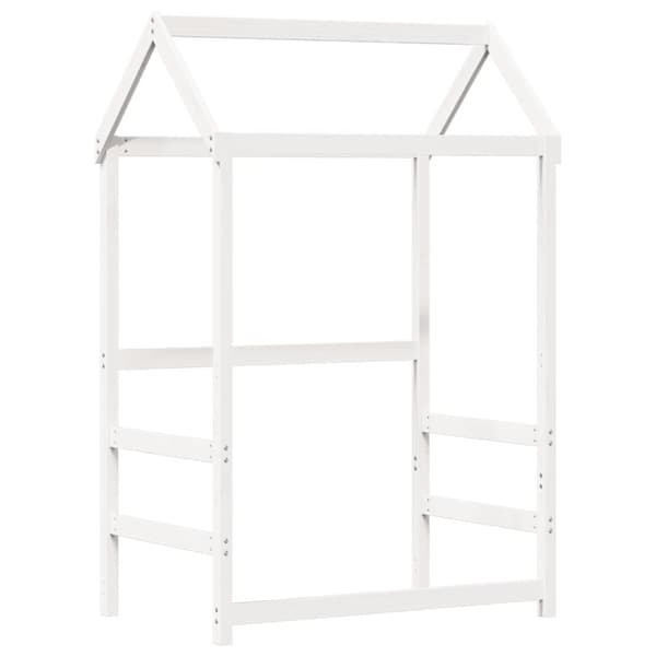 vidaXL Sengeramme med tak hvit 75x190 cm heltre furu