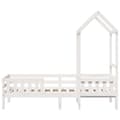 Miniatyrbilde 7 av 11: vidaXL Sengeramme med tak hvit 75x190 cm heltre furu