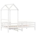Miniatyrbilde 9 av 11: vidaXL Sengeramme med tak hvit 75x190 cm heltre furu