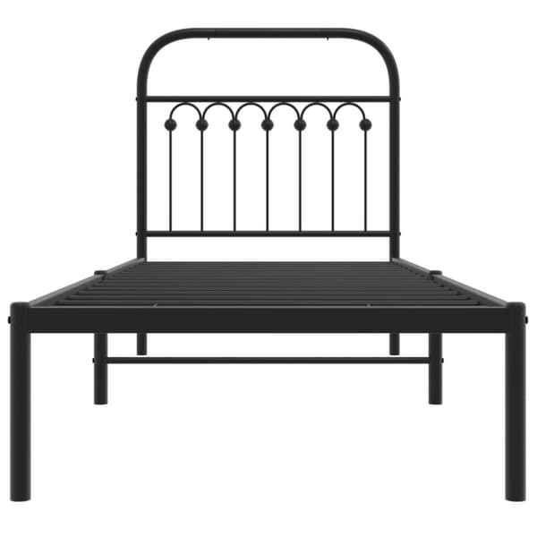 vidaXL Sengeramme i metall med hodegavl svart 80x200 cm