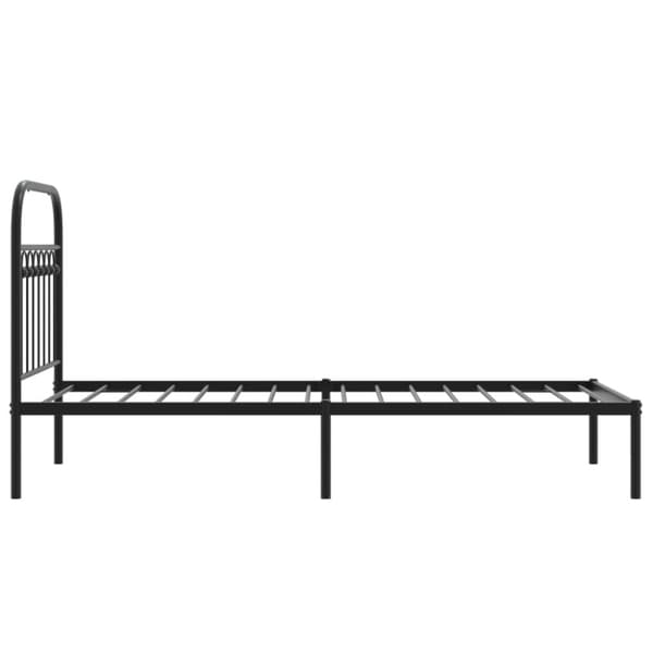 vidaXL Sengeramme i metall med hodegavl svart 80x200 cm