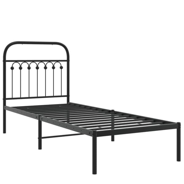 vidaXL Sengeramme i metall med hodegavl svart 80x200 cm