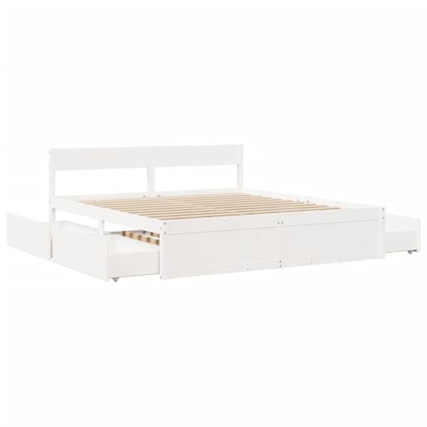 vidaXL sengeramme uden madras 180x200 cm massivt fyrretræ hvid