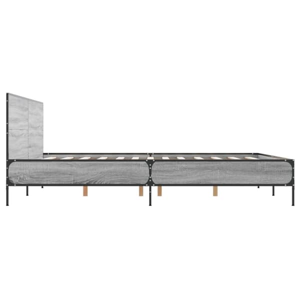 vidaXL Sängynrunko harmaa Sonoma 120x200 cm tekninen puu ja metalli