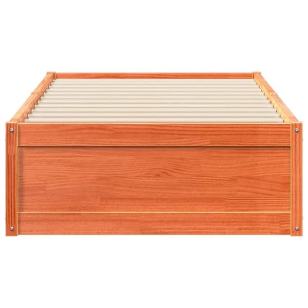 vidaXL Sengeramme uten madrass voksbrun 100x200 cm heltre furu