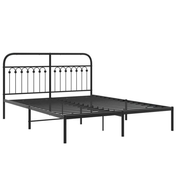 vidaXL Sengeramme i metall med hodegavl svart 160x200 cm