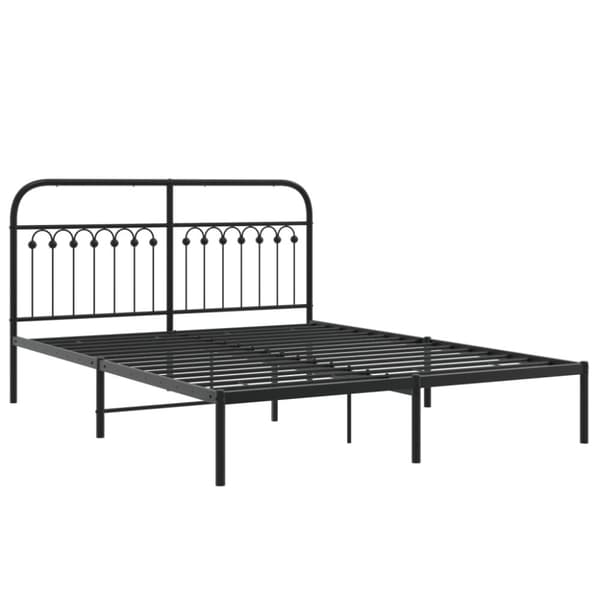 vidaXL Sengeramme i metall med hodegavl svart 160x200 cm