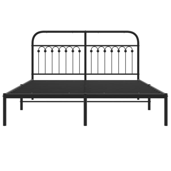vidaXL Sengeramme i metall med hodegavl svart 160x200 cm