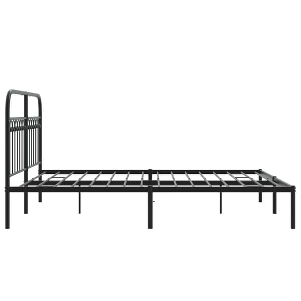 vidaXL Sengeramme i metall med hodegavl svart 160x200 cm