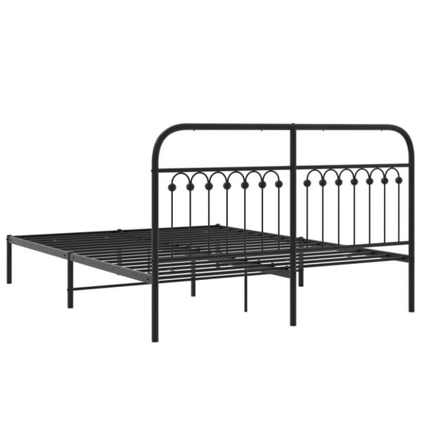 vidaXL Sengeramme i metall med hodegavl svart 160x200 cm