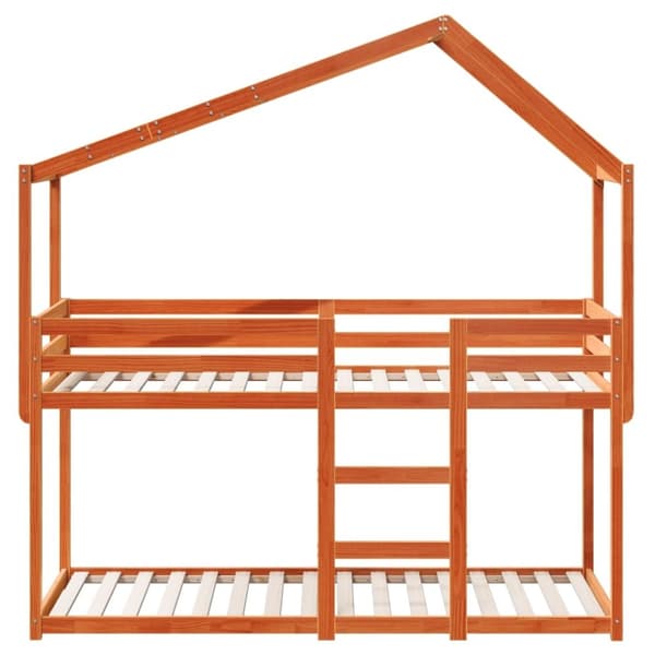 vidaXL Kerrossänky katolla vahanruskea 90x200 cm täysi mänty