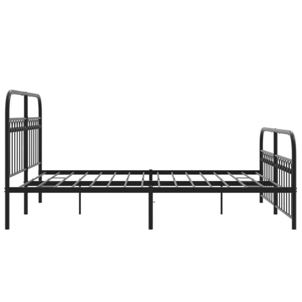 vidaXL sengeramme med sengegavl og fodgærde 150x200 cm metal sort