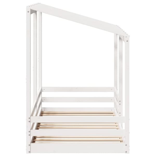 vidaXL Barneseng med tak hvit 90x200 cm heltre fruru