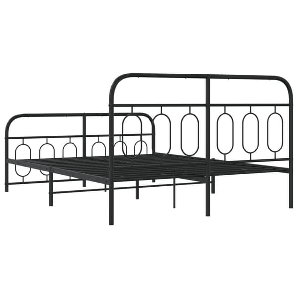 vidaXL Metallinen sängynrunko päädyillä musta 135x190 cm