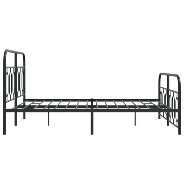 vidaXL Sengeramme i metall med hode- og fotgavl svart 135x190 cm