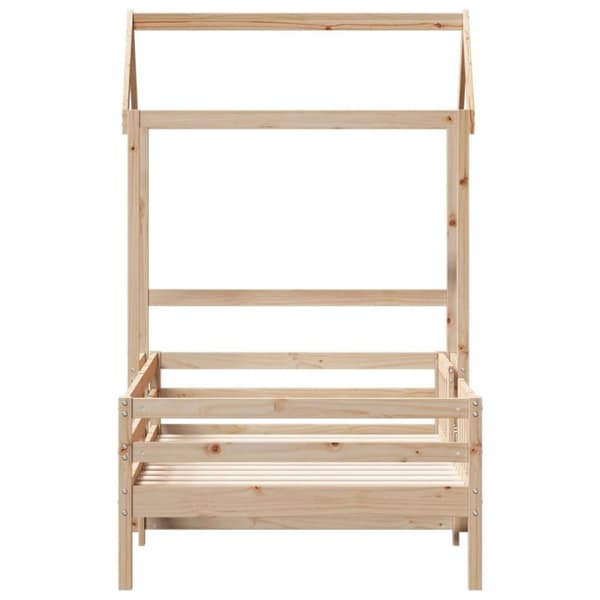 vidaXL Sängram med tak 80x200 cm massiv furu