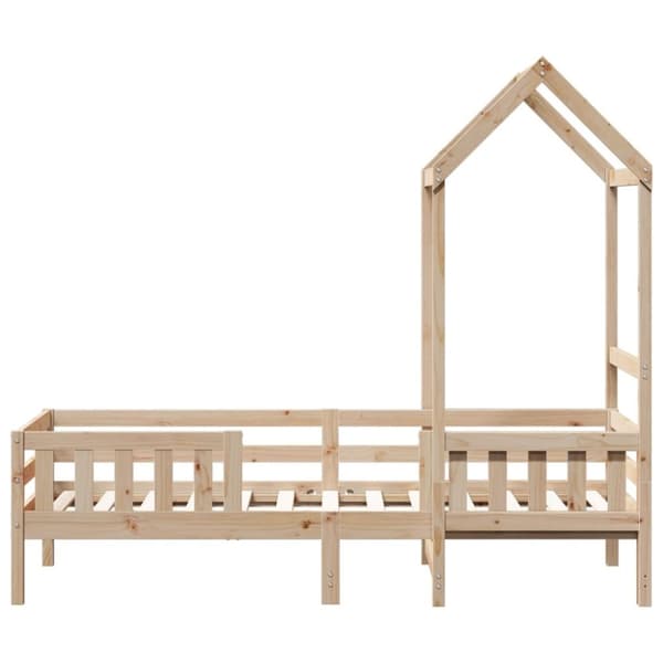 vidaXL Sängram med tak 80x200 cm massiv furu