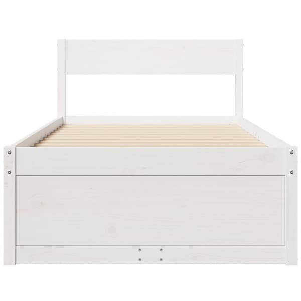 vidaXL Sängram utan madrass vit 90x190 cm massiv furu