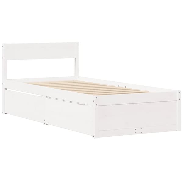 vidaXL Sängram utan madrass vit 90x190 cm massiv furu