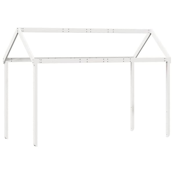 vidaXL Korotettu sänky katoksella valkoinen 80x200 cm täysi mänty