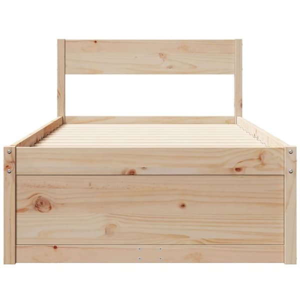 vidaXL Sängynrunko ilman patjaa 75x190 cm täysi mänty