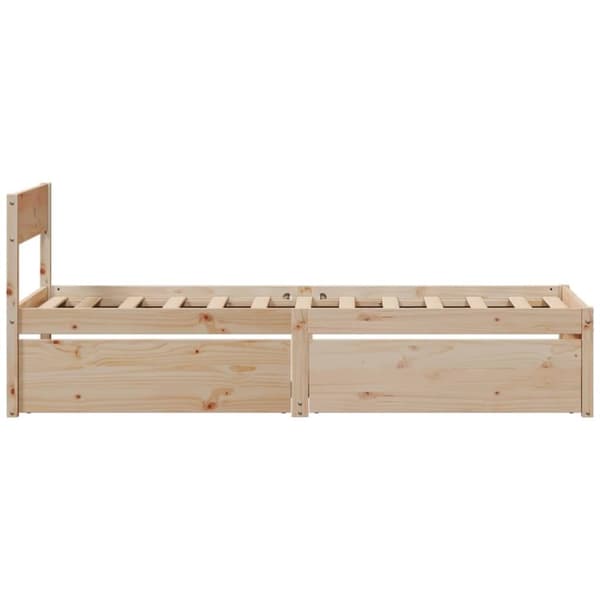 vidaXL Sängynrunko ilman patjaa 75x190 cm täysi mänty
